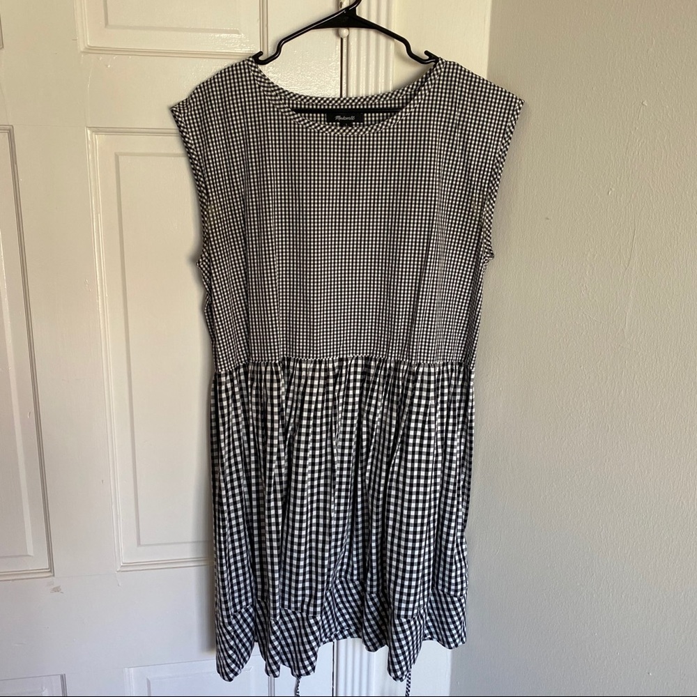 madewell gingham tie back dress
